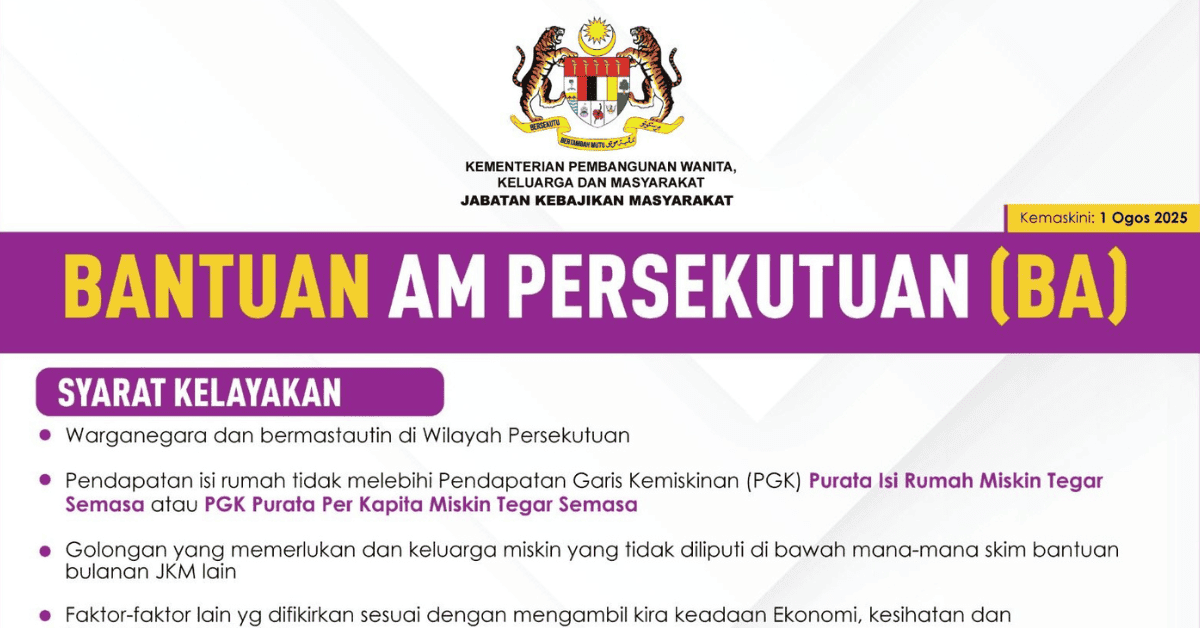 Featured image for Bantuan Am Persekutuan JKM: Syarat & Kaedah Permohonan