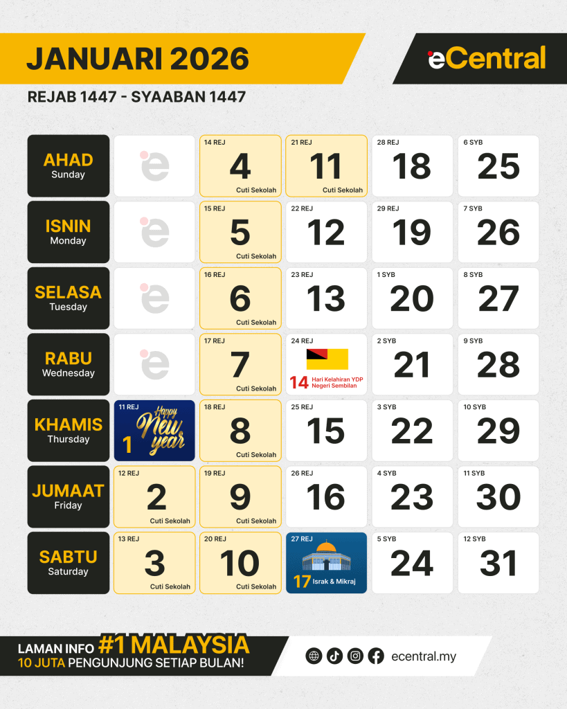 Gambar berkaitan Kalendar 2026: Tarikh Cuti Umum dan Cuti Sekolah Malaysia