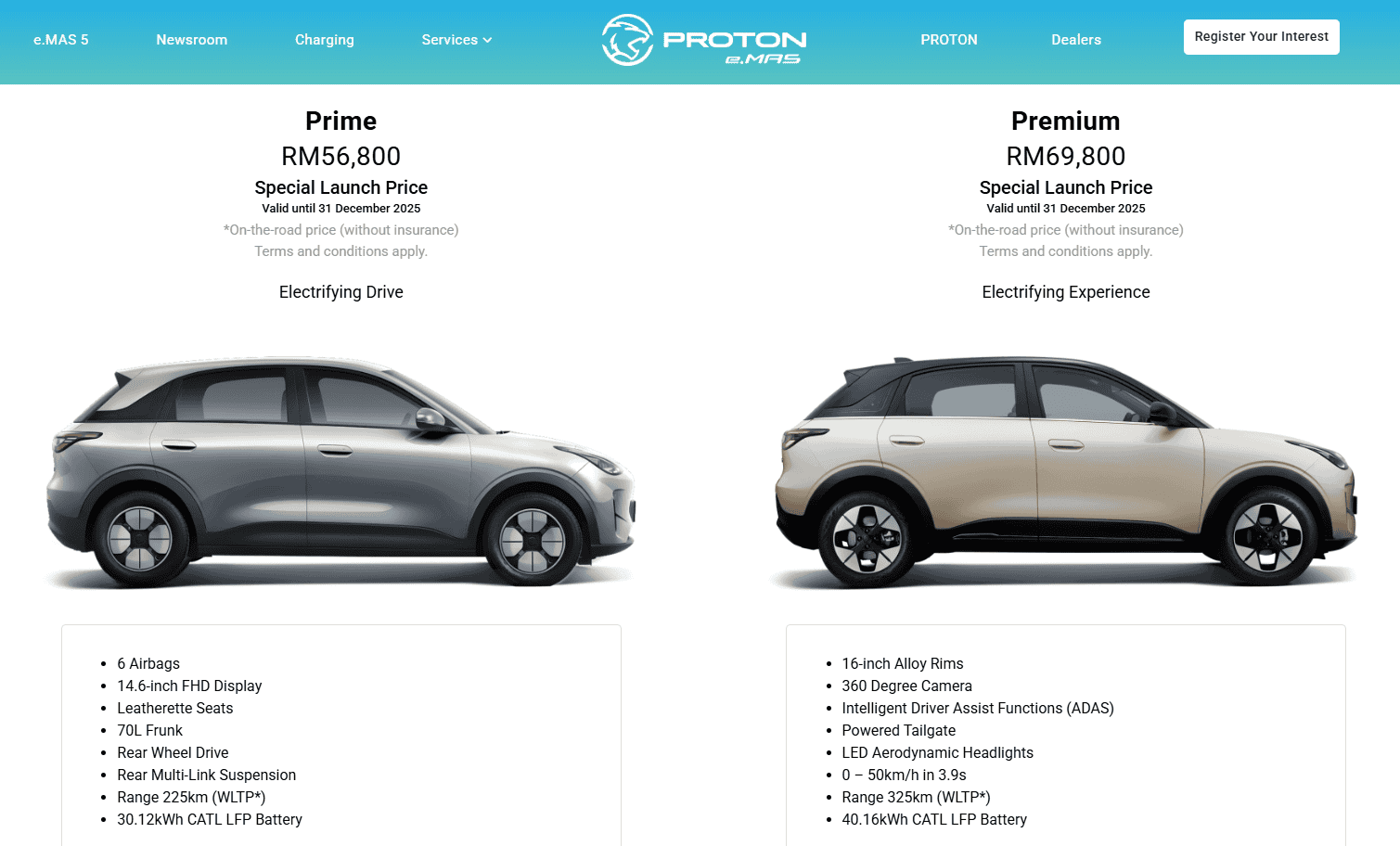 Featured image for Proton e.MAS 5 : Harga Varian Prime/Premium, Warna, Spesifikasi