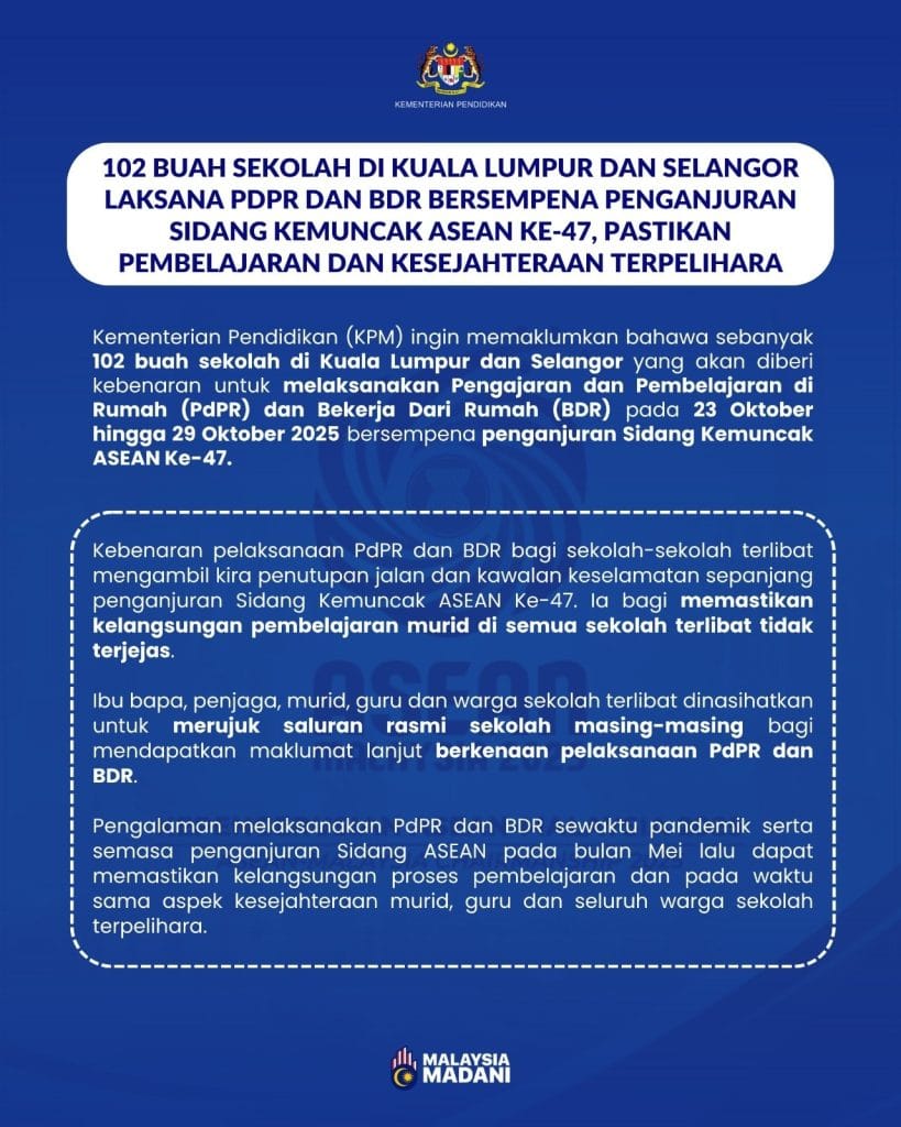 Gambar berkaitan Senarai Sekolah PdPR Sempena Sidang Kemuncak ASEAN 2025